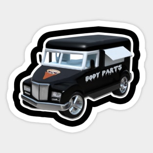 Halloween Hearse Body Parts Sticker